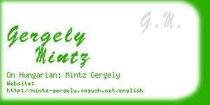 gergely mintz business card